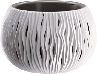 Blumentopf 2in1 weiß 29cm rund Pflanztopf Übertopf Blumenkübel Pflanzkübel