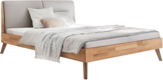 Hasena Trento 16 Simone Bettgestell Fusshöhe 20 cm Massivholzbett Kopfteil gepolstert, 140x200 cm