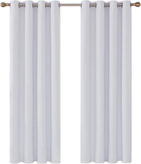 Deconovo Vorhänge Vorhang Verdunkelung Kälteschutz Gardinen Wohnzimmer Blickdicht Vorhang, 138x117 cm(HöhexBreite), Silber Grau, 2er Set