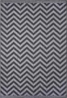 In- & Outdoor Wendeteppich Palma Schwarz Silber - 120x170x0,5cm