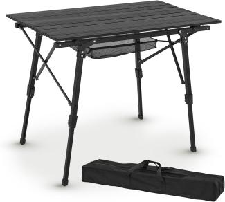 Juskys 'Picco' Campingtisch, klappbar, höhenverstellbar - Aluminium schwarz, 90x52 cm