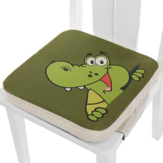 Kinder Sitzkissen Sitzerhöhung Stuhl, Enhome Baby Zerlegbar Tragbar Sitzkissen Cartoon Quadratische Kleinkinder Esszimmerstuhl ErhöHen Pad Esszimmer Boostersitze (Krokodil,40 x 40 x 5 cm)