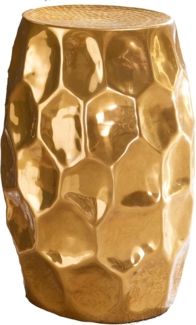 Kadima Design Orientalischer Beistelltisch "Enns": Hammerschlag-Design, Aluminium, pflegeleicht. Gold, 30x30x47 cm