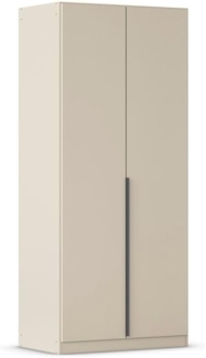 Rauch Möbel Alabama, Kleiderschrank, Garderobenschrank, 2-türig, Zubehör Basic, 1 Kleiderstange, 1 Einlegeboden, Farbe Beige, Griff Grau metallic, 91 x 210 x 54 cm