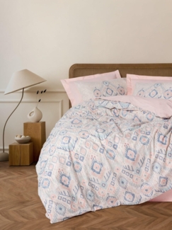 Ranforce Doppel-Bettbezug-Set (DE), 'Mosola', Lachs