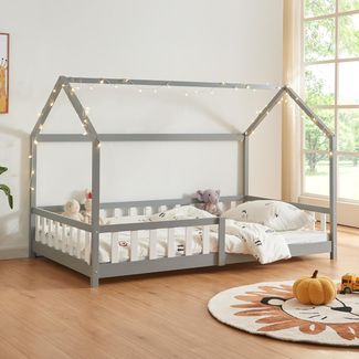 Hausbett Hesel mit Rausfallschutz 120x200cm Grau [en. casa]