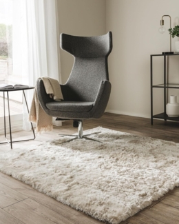 benuta Teppich Whisper, quadratisch, Höhe: 31 mm, Hochflorteppich Wohnzimmer, Schlafzimmer, Esszimmer, Flur, Weich