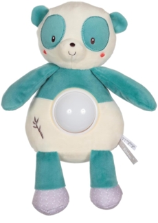 GIPSY Toys – PANDA – Nachtlicht – Plüsch – Serie "Bamboo" – 26 cm S/Karte – Blau und Beige – 1. Alter