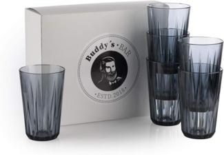 Buddy's Becher Buddy´s Bar, Kunststoff, 6er Set, Tritan Kunststoff, Kristallglas-Optik, wiederverwendbar