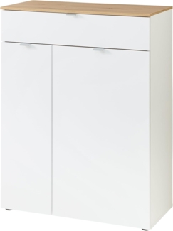 freiraum Schuhschrank Bari in Weiß matt, MDF, Spannplatte - 78 x 103 x 38 cm (BxHxT)