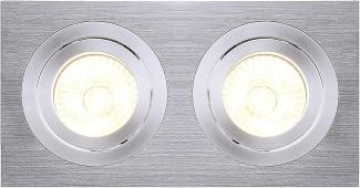 SLV No. 111362 NEW TRIA II GU10 Downlight rechteckig alu brushed max. 2x50W inkl. Clipfedern