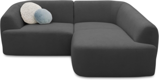 DOMO. collection Ecksofa 100 026, kleine Couch in L-Form, mit Taschenfederkern, organische Form, Sofa, Polsterecke, Eckcouch, Polstergarnitur 216 x 196 x 76 cm (BxTxH), dunkelgrau