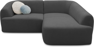 DOMO. collection Ecksofa 100 026, kleine Couch in L-Form, mit Taschenfederkern, organische Form, Sofa, Polsterecke, Eckcouch, Polstergarnitur 216 x 196 x 76 cm (BxTxH), dunkelgrau