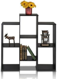 Furinno Bücherregal mit 6 Fächern, Holz, schwarz, 29. 97x29. 97x90. 68 cm