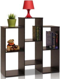 Furinno Bücherregal mit 6 Fächern, Holz, schwarz, 29. 97x29. 97x90. 68 cm