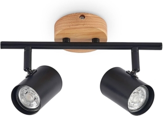 Lindby Deckenleuchten Xiomara, Metall, Schwarz IP20, 2 x 8 W LED