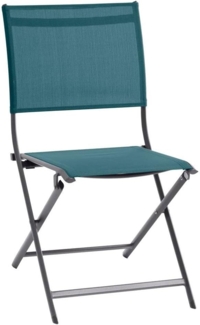 Hespéride HES23-186562C 4 x Gartenstühle, klappbar, Entenblau & Graphit, L