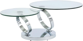 Vente-unique - Couchtisch mit drehbaren Tischplatten - Sicherheitsglas & Metall - JOLINE