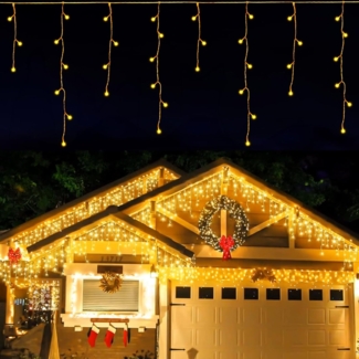 LEDYA Lichterkette Außen, 24M 240 LED Lichterkette Weihnachtsbaum mit 8 Modi und Timer, Wasserdichte Weihnachtsbeleuchtung für Tannenbaum, Garten, Geländer, Weihnachten, Innen Dekoration, Warmweiß