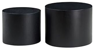 NJLyuhome Couchtisch Schwarzer runder Beistelltisch-Set, Nesting Tische im Trend-Design (2-St)