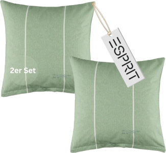 Esprit Bettwäsche HARPLINES Renforcé Kissenbezüge und Bettwäsche, Baumwolle, 2 teilig, 40 x 40 cm 2er Pack in Grün