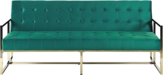 Schlafsofa 3-Sitzer Samtstoff smaragdgrün MARSTAL