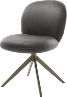 Drehstuhl Nube-Flex Mikrofaser Anthrazit Vintage Kreuzgestell breit Effektfinish Titan 360° drehbar Wippfunktion Taschenfederkern