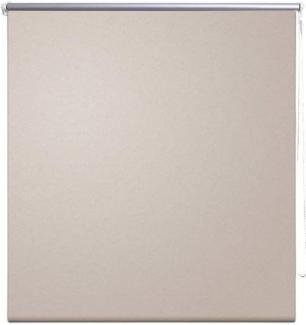 vidaXL Verdunklungsrollo Seitenzug Rollo Klemmrollo Klemmfix Kette, Beige, 100x175 cm