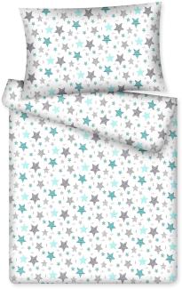 KiGATEX Kinderbettwäsche Stars Vario, 100% Baumwolle, 40x60 cm/100x135 cm