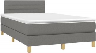 vidaXL Boxspringbett mit Matratze Dunkelgrau 120x190 cm Stoff 3269780