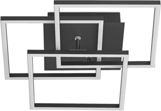 Lindby Deckenleuchten Qiana, LED, Metall, Schwarz Farbwechsel warmweiß / tageslicht IP20 mit Fernbedienung, LED 26,5 W gesamt, Farbwechsel warmweiß / tageslicht