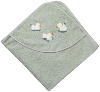 Sterntaler Kapuzen Badetuch aus uni Frottee 80x80 cm mit Applikation Ente Edda Lou,