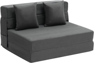 VEVOR 3 in 1 Klappsofa faltbares Schlafsofa mit 2 Kissen & waschbarem Bezug, umwandelbarer Schlafsessel aus 25D Memory Foam, Couch für Wohnzimmer Schlafzimmer, Dunkelgrau (Twin XL / 1950 x 1005 x 150 mm)