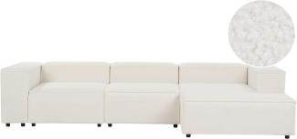 3-Sitzer Ecksofa Bouclé weiß linksseitig APRICA