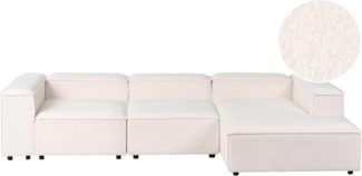 3-Sitzer Ecksofa Bouclé weiß linksseitig APRICA