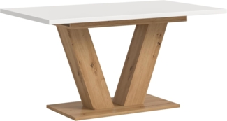 Ausziehbarer Esstisch (B/H/T): 150-190x76x80 in Artisan Nachbildung und weiß Nachbildung mit Y-Fußgestell