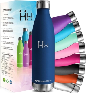 HoneyHolly Thermosflasche, 1L BPA-Frei, Trinkflasche Edelstahl, Trinkflasche, Auslaufsichere Isolierflasche Doppelwandig, Wasserflasche, Thermoskanne mit Strohhalm, Trinkflaschen Kohlensäure Geeignet