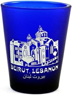 Beirut Lebanon Cobalt Blue Shot Glass by World By Shotglass