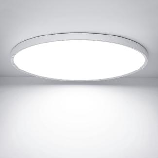 OUILA LED Deckenleuchte Flach Rund - Ø30CM Deckenlampe LED 24W 6500K 2600LM IP44 Wasserdichte Badezimmer lampe, Küchenlampe Deckenleuchte Kaltweiß für Küche Bad Schlafzimmer Flur Keller