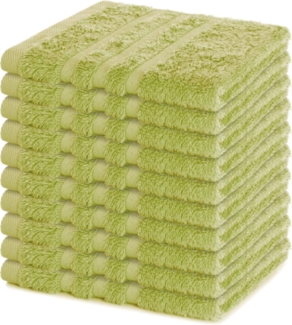 Lavea 10er Set Seiftuch 30x30 cm – Hochwertige Gästehandtücher 30x30 aus 100% Baumwolle, Frottierserie Elena – Saugstark, Waschbar und Strapazierfähig, Lindgrün