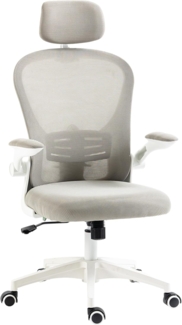 Vinsetto Bürostuhl mit drehbarer Kopfstütze, 4D-Rückenstütze (Schreibtischstuhl, 1 St), für Wohnzimmer, Grau