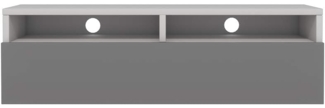 Selsey 'Rednaw' TV-Schrank mit Schublade, Mattweiß / Hochglanz Grau, 100 cm