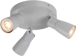 SLV PURI 2.0 Dome, Wand- und Deckenaufbauleuchte, rund, 3 x max. 6W GU10, grau - Wand- und Deckenleuchten