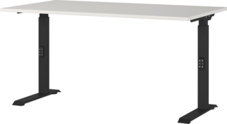 Germania Schreibtisch 7904-581, in Lichtgrau/Schwarz, me. höheneinst, 140 x 91 x 80 cm (BxHxT)