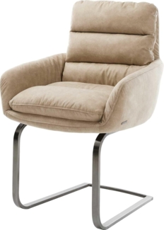 Freischwinger Abelia-Flex mit Armlehnen Mikrofaser Beige Vintage Freischwinger flach Graphit