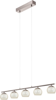 Eglo 94319 LED Hängeleuchte ROMAGNESE Glas satiniert amber, weiß max. 5X3,3W L:90cm B:10,5cm H:110cm 3000K