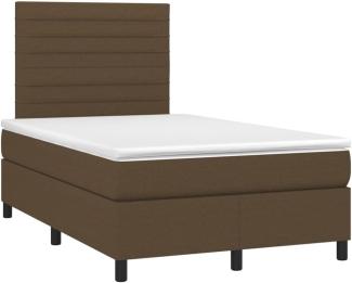 vidaXL Boxspringbett mit Matratze Dunkelbraun 120x200 cm Stoff, Härtegrad: H2 [3141844]