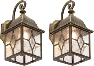 Qazqa Außen-Wandleuchte London, ohne Leuchtmittel, E27, Bronze, Landhaus, Aluminium, 1-flammig