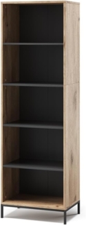 Vicco Bücherregal Viking Oak 60x180 cm mit 5 Fächern, Eliza
