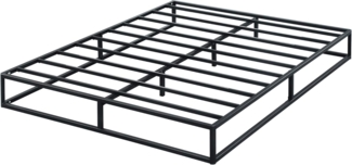 Olee sleep 22cm Modernes Metall-Plattform-Bettgestell / Bett / Metall / Metall-Bettgestell / Stahl-Lattenrost / Matratzenrahmen / Kein Boxspring erforderlich / 140x200 cm / Full / Schwarz